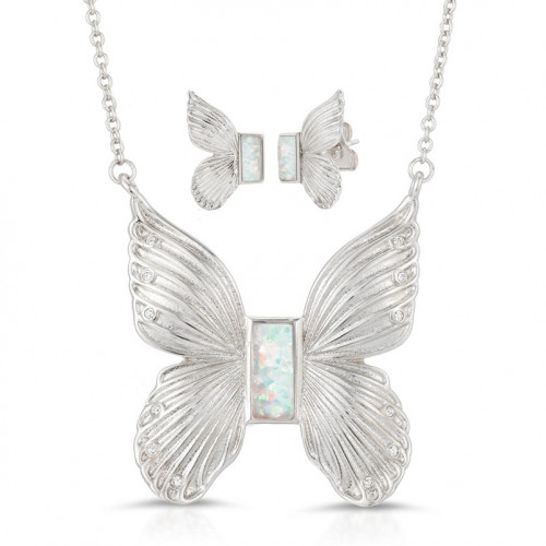 Joy LuxuryTourmaline QuartzButterfly set-silver