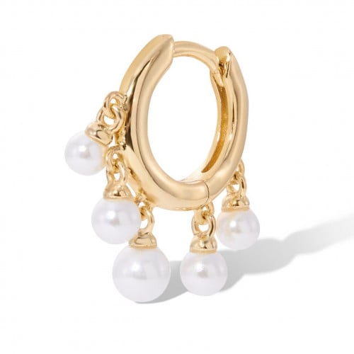 Joy Bride Jewelry hoop Pearl Dangle Huggie earring...