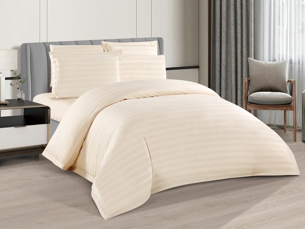 مفرش HOTEL فندقي قطن مزدوج - 200×200 سم - 7 قطع - بيج