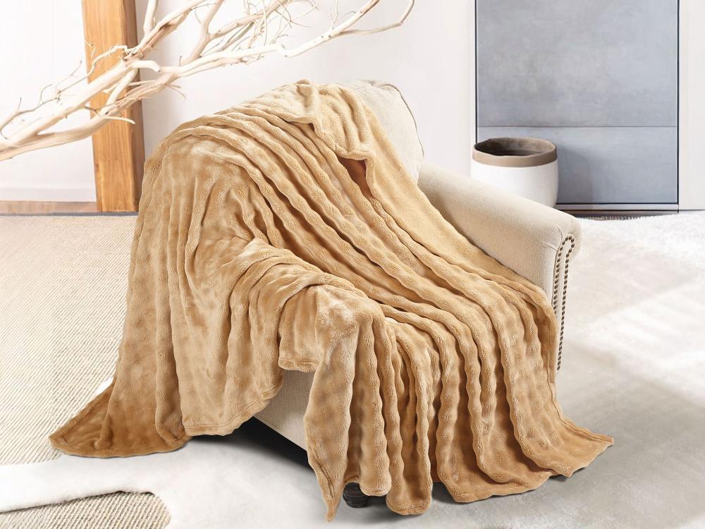 بطانية POP سادة مخمل خفيفة مزدوج - 200×230 سم - جملي