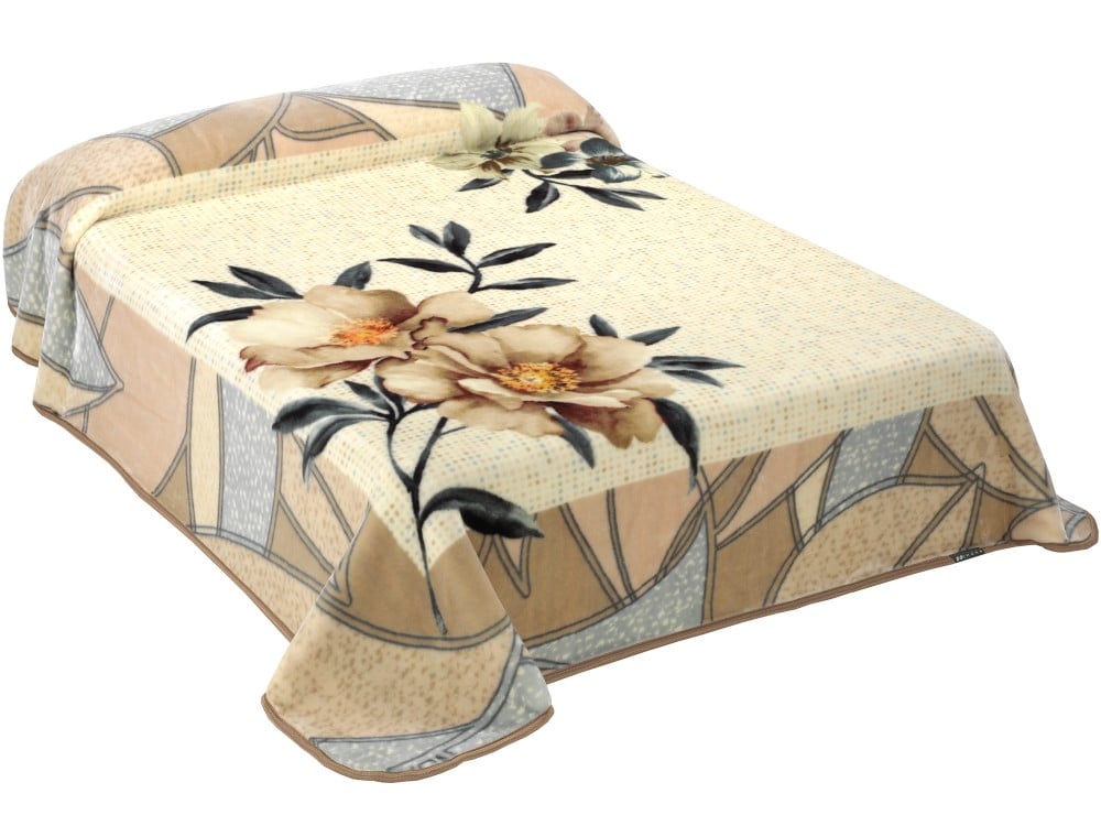 بطانية مورا جولد الإسبانية طابق واحد مزدوج - بيج