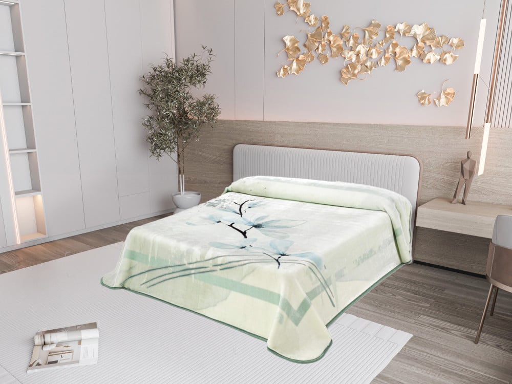 بطانية مورا جولد الإسبانية طابق واحد مزدوج - تفاحي