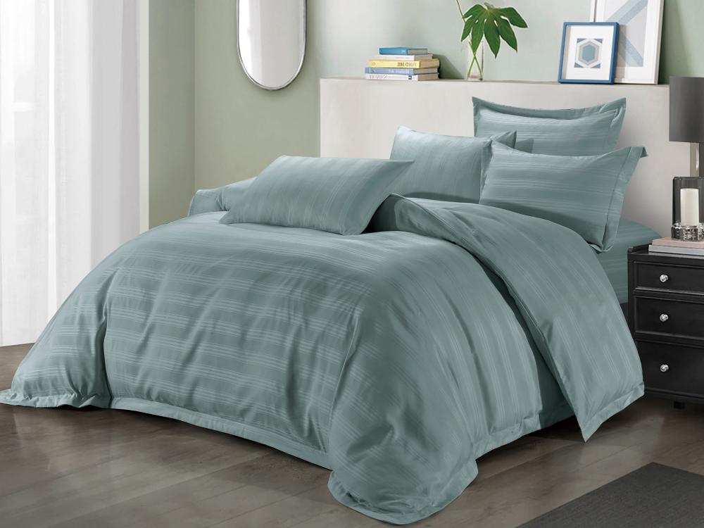 مفرش CROWN فندقي مزدوج - 200×200 سم - 7 قطع - فيروزي