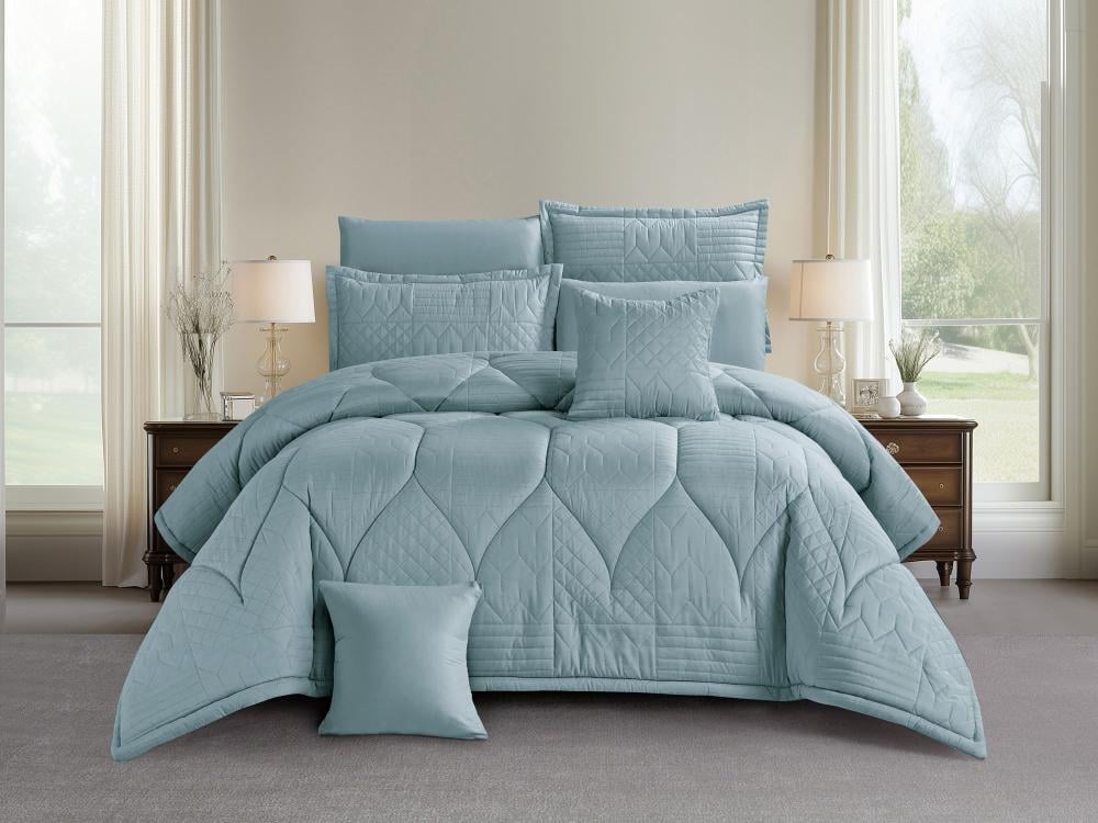 مفرش NORA صيفي مزدوج - 200×200 سم - 10 قطع - فيروزي