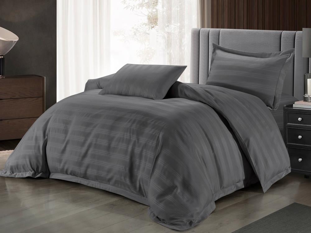مفرش CROWN فندقي مفرد ونص - 140×200 سم - 5 قطع - رمادي غامق