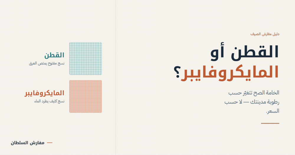 مفارش القطن أو المايكروفايبر: أيهما يناسب صيف السعودية؟