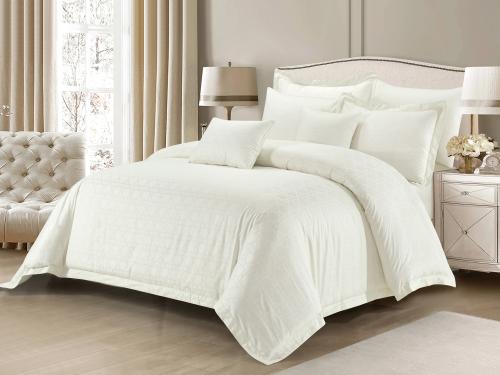 مفرش MALVA فندقي قطن فاخر مزدوج - 200×200 سم - 9 ق...