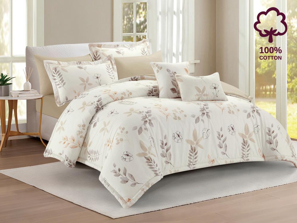 مفرش DONA مشجر مودرن قطن مزدوج - 200×200 سم - 10 قطع - K08