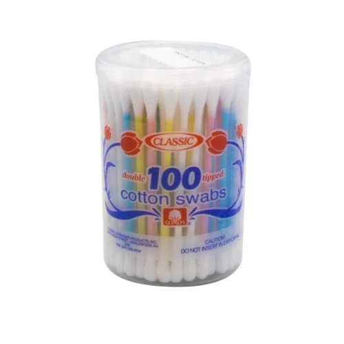 أعواد أذن قطن من كلاسيك 100 حبة