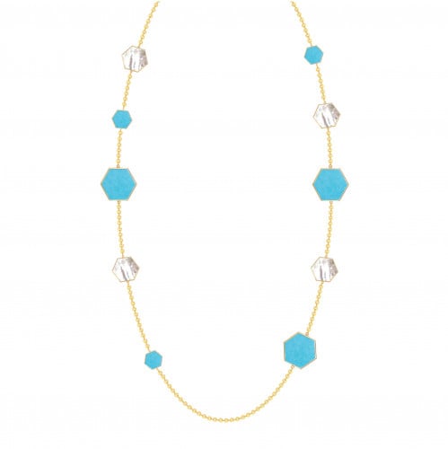 سلسله طويله 10 مضلعات ( فيروز ، صدف أبيض )