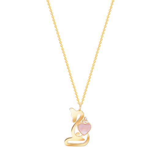 تعليقة حرف خ قلب صدف وردي ، 3 ألماسات