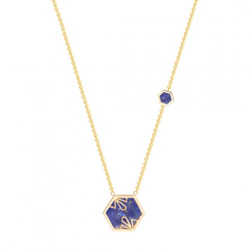 تعليقة مضلع وسط خطوط لابيز