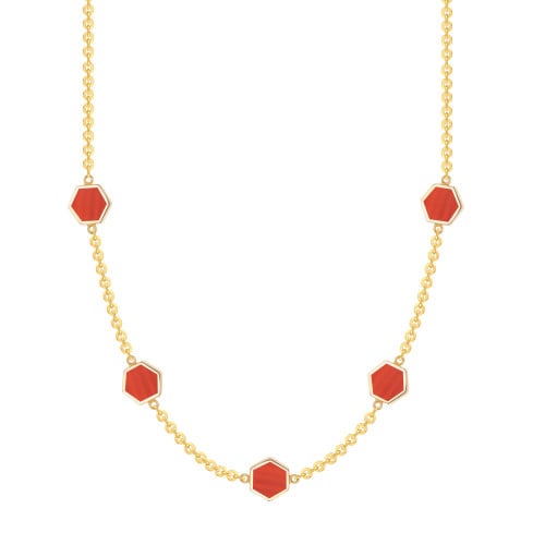 شوكر 5 مضلعات صغيره عقيق ( إطار نحيف )