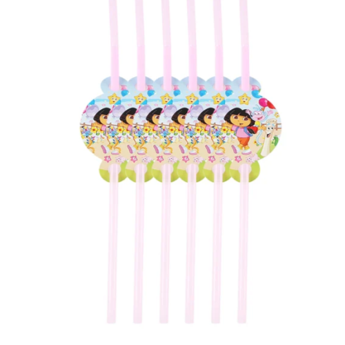 Dora The Explorer Party Straws 6pcs