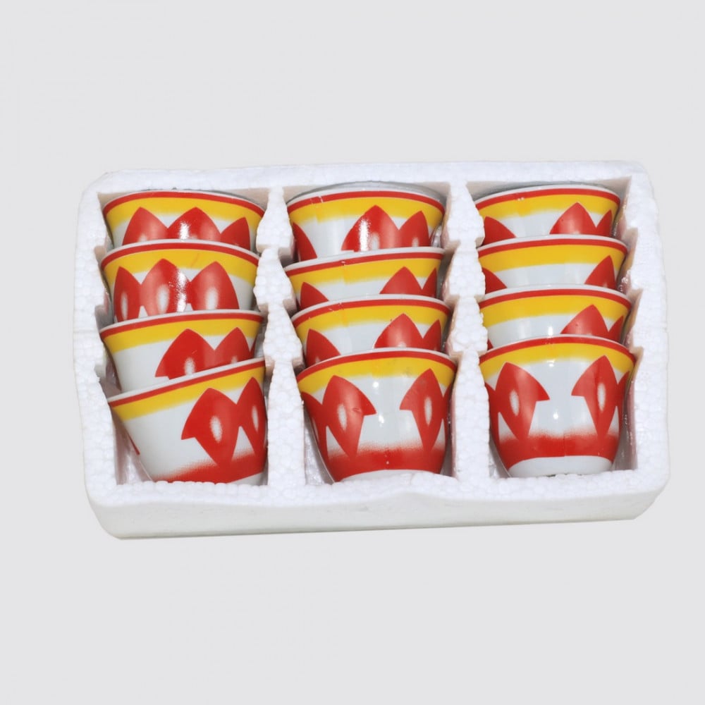 Ghadhar coffee cup set - red, large size, dozen