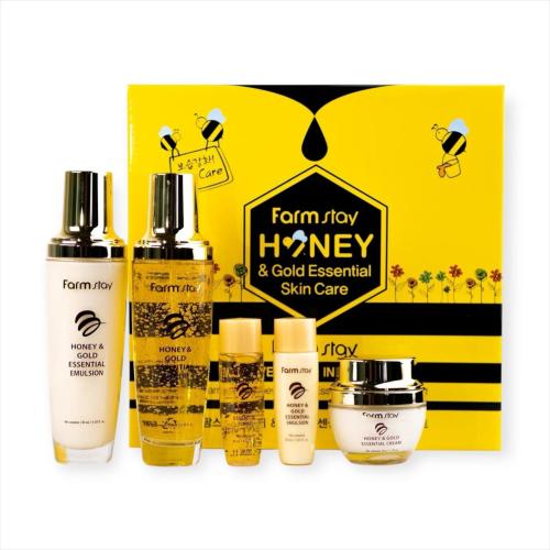 مجموعة فارم ستاي للعناية بالبشرة بالعسل والذهب الغرواني منتج كوري اصلي