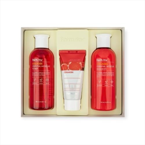 مجموعة فارم ستاي للعناية بالبشرة بالكولاجين المرطب الأساسي، 3 قطع منتج كوري اصلي
