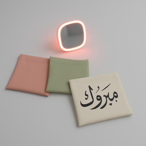 مراية مضيئة مع كتابة عبارة درزن