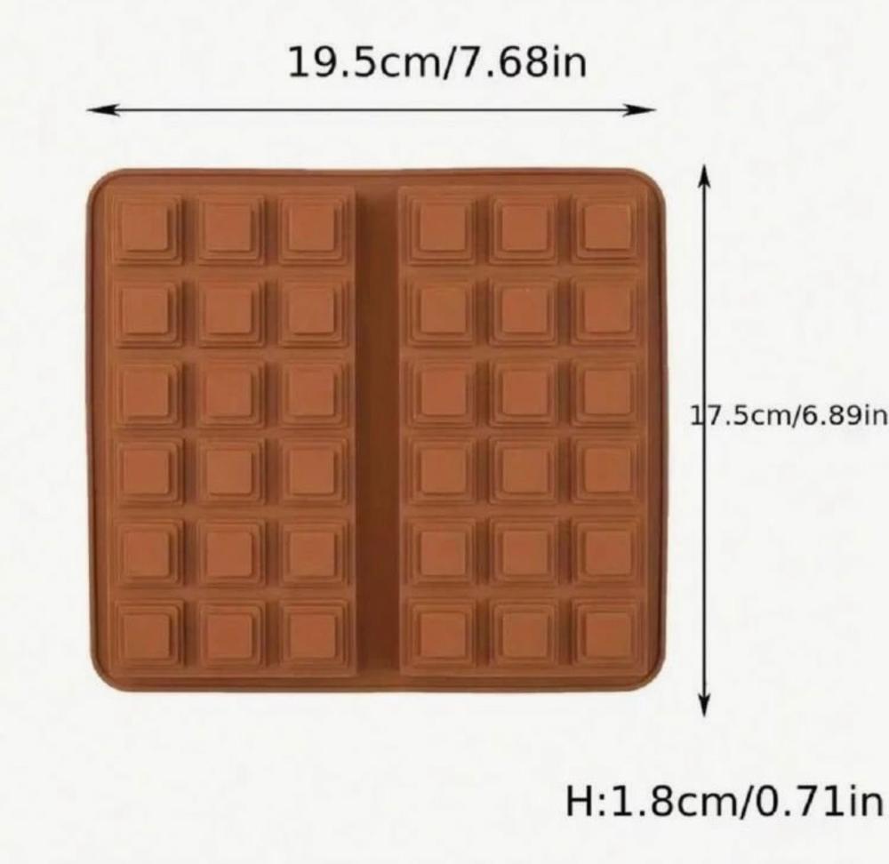 قالب سيليكون شوكولاته بار 2ف شكل مربعات