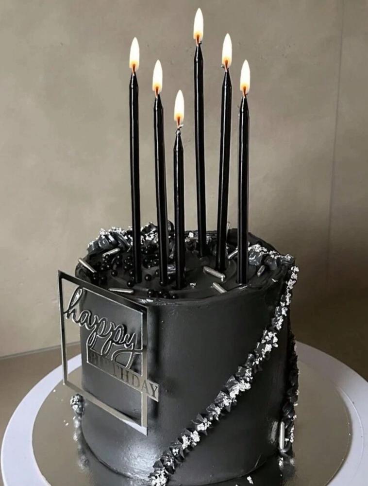 شموع 6 حبات اسود