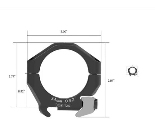 قاعدة اركن منخفضة AHR34092 Halo Scope Rings 34mm 0...