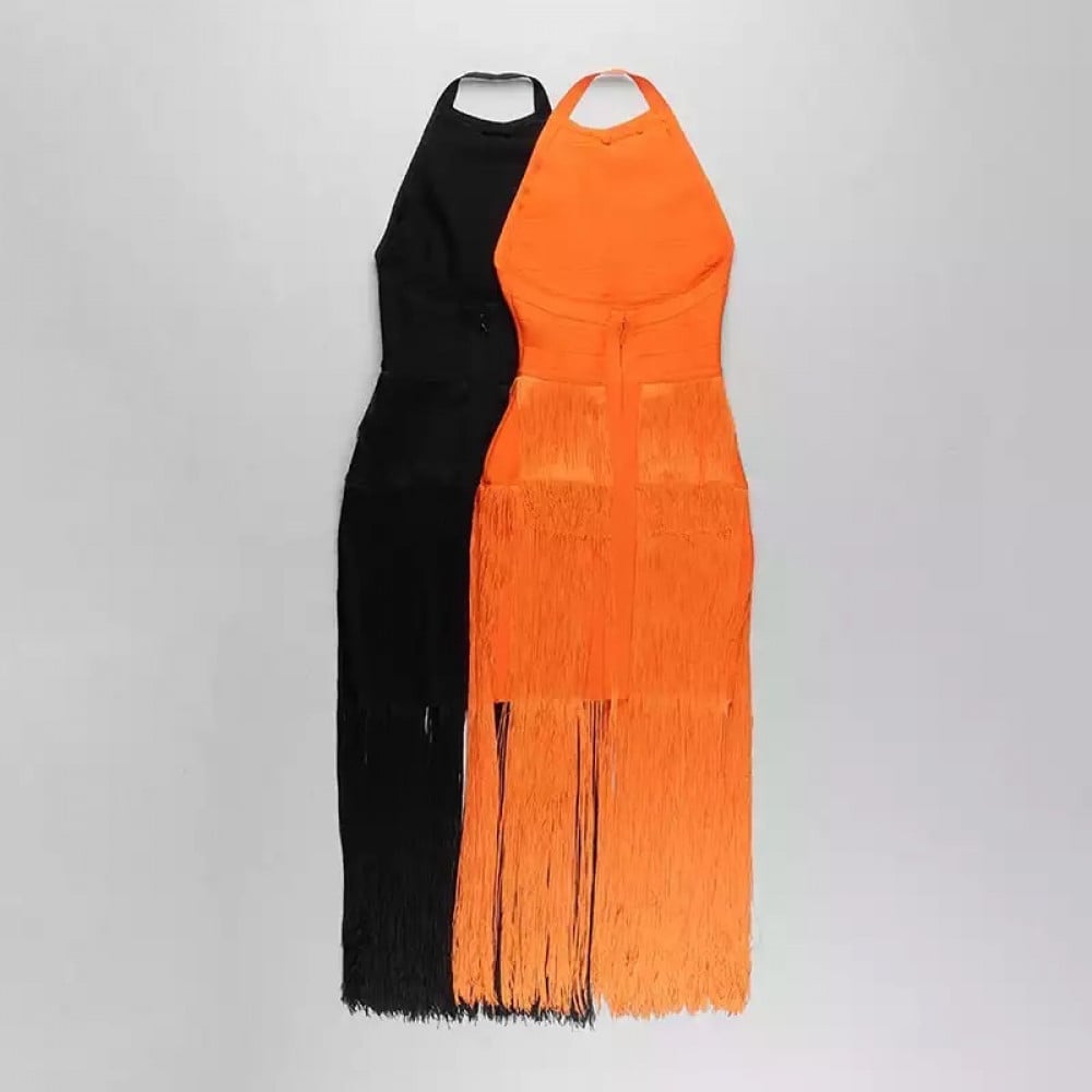 فستان هدب ميدي