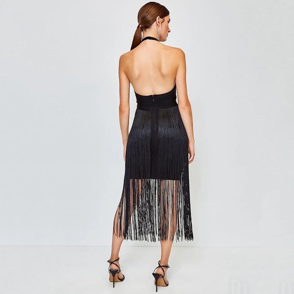 فستان هدب ميدي