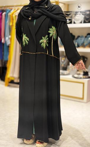 عبايه كريب ياباني تطريز يدوي - بيت نايا