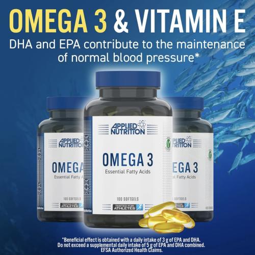أوميغا 3 -ابلايد نيتروشن  - 100 حبة - Omega 3 - APPLIED NUTRITION - 100pills