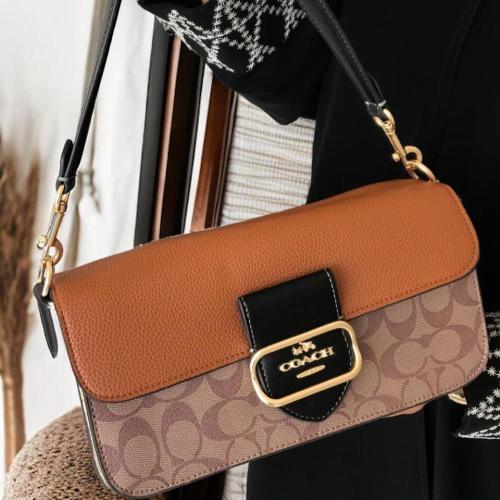 شنطة وسط اسود /بني/بيج 7093