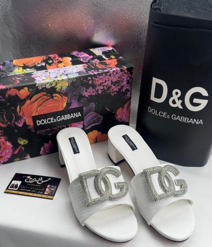 سليبر كعب ابيض /فضي موديل 16794