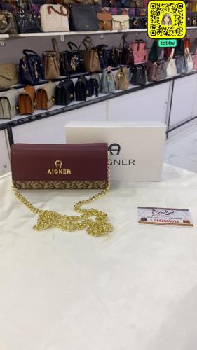 شنطة صغيرة عنابي/بيج 17091