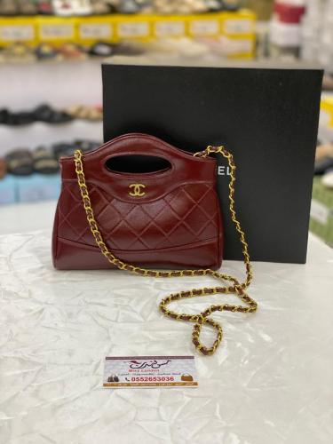 شنطة ميني عنابي لوجو دهبي 170229