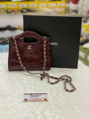 شنطة ميني عنابي لوجو فضي 170228