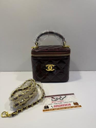 شنطة ميني بني غامق لامع 16855