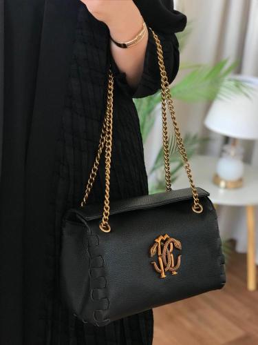 شنطة وسط اسود /ذهبي 8058