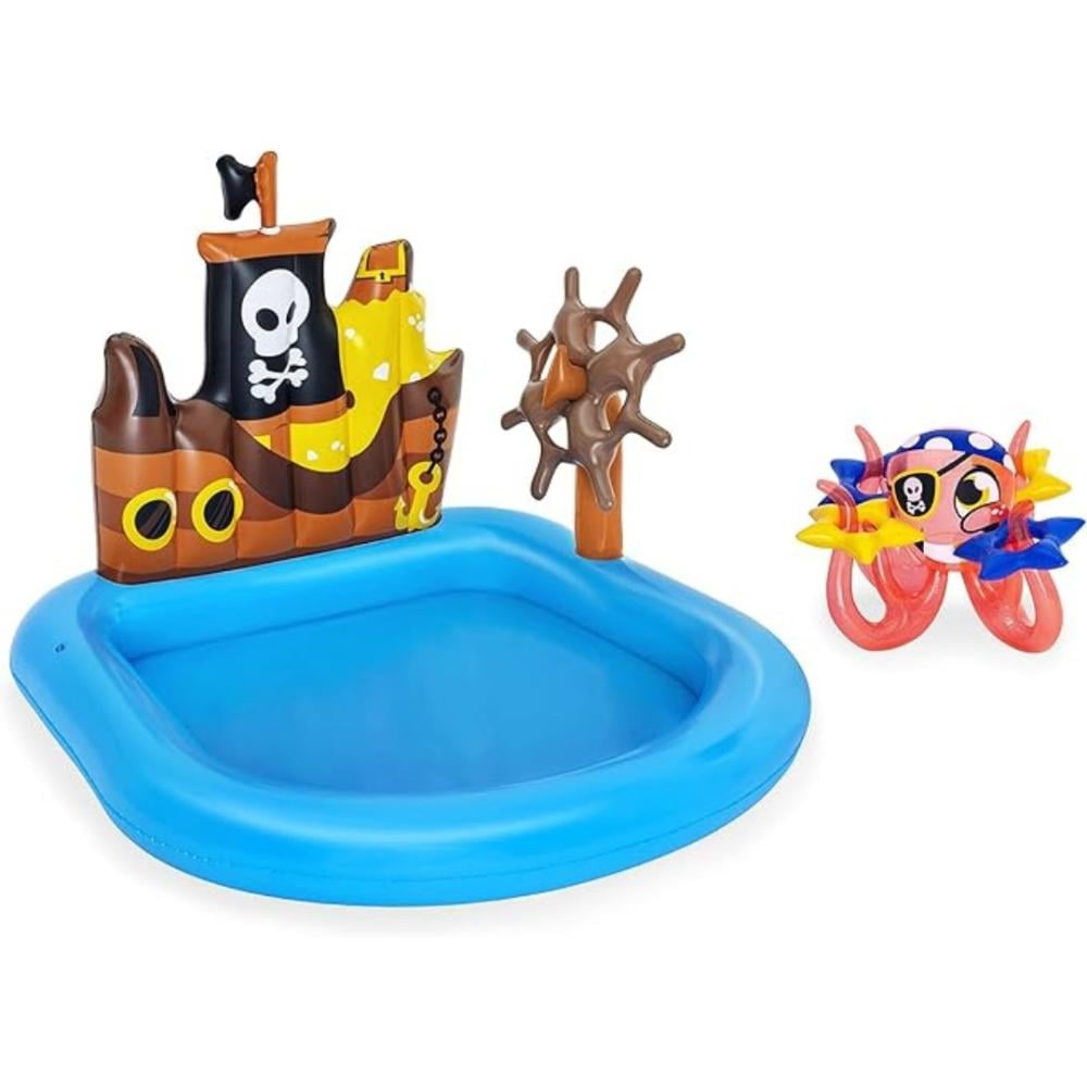Interactive Pirate Ship Kiddie Pool with Octopus - مسبح أطفال تفاعلي بتصميم سفينة قراصنة وأخطبوط