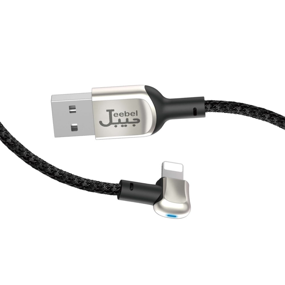 Jeebel 90 Degree LED Gaming Cable - كيبل ألعاب جيبل بإضاءة LED بزاوية 90 درجة