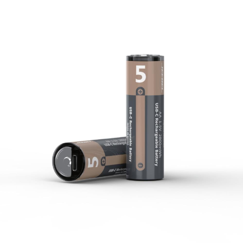 Jeebel JE-B380 AA Rechargeable Lithium Batteries - USB-C, 2800mWh - بطاريات ليثيوم أيون Jeebel JE-B380 AA قابلة للشحن - USB-C، قوة 2800mWh