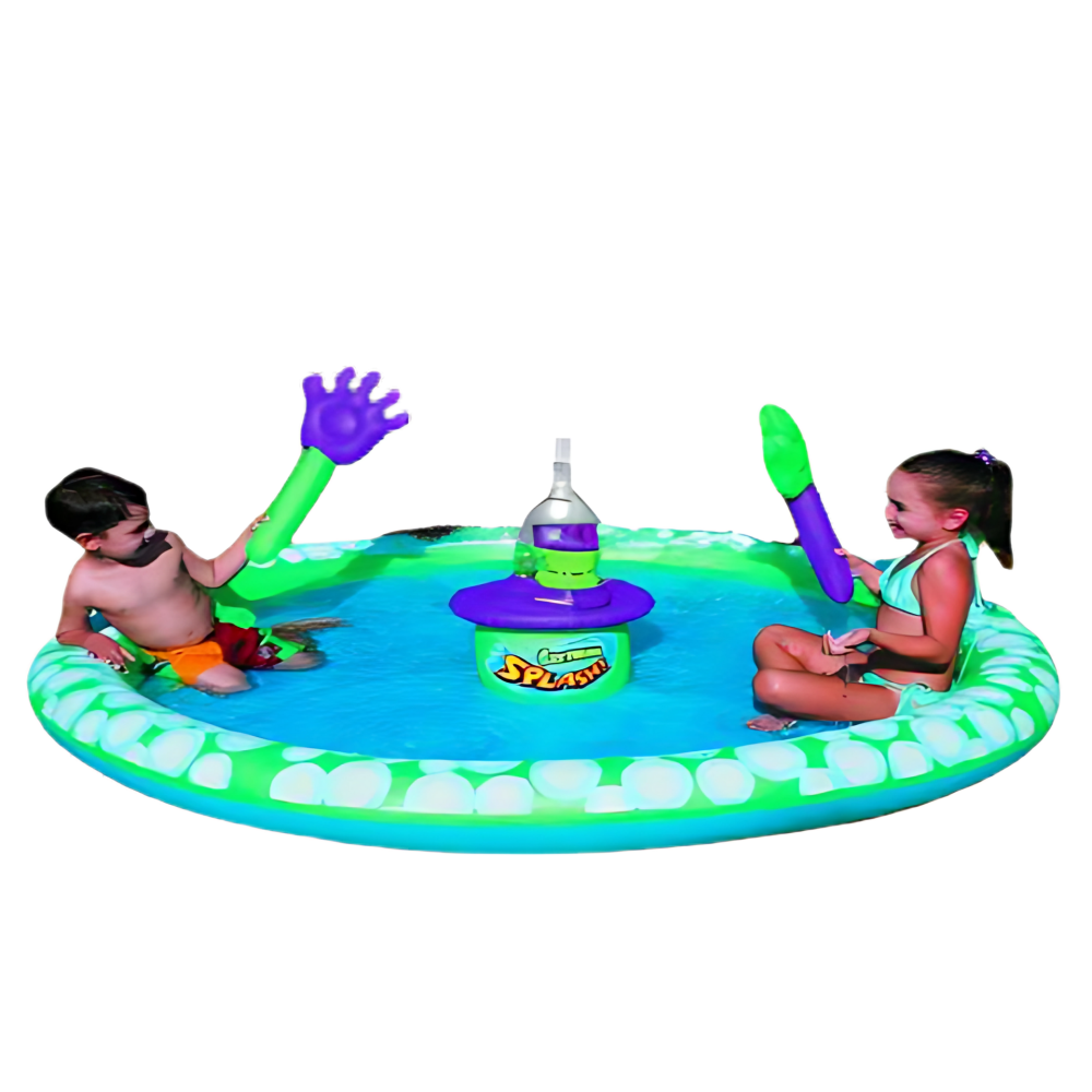 Kids Inflatable Water Play Pool with Sprinkler 183x183x28 cm - مسبح ألعاب مائي للأطفال مع رشاش ومنفوخ للأذرع 183x183x28 سم