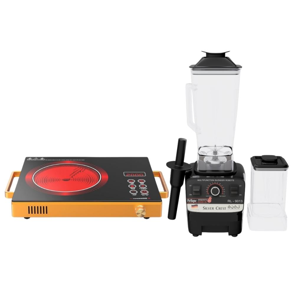 Silver Crest 4500W Blender & Electric Stove - عرض سيلفر كريست للمطبخ المتكامل خلاط 4500 واط + موقد كهربائي