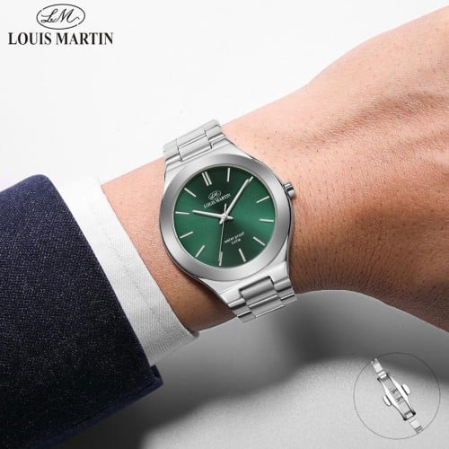 Royal green Louis Martin watch qamar perfume
