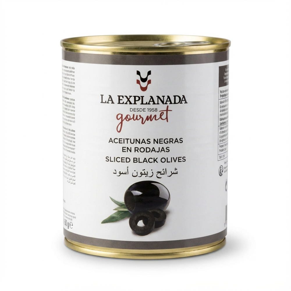 La Explanada Black Sliced Olives 1.56 Kg | Moltaqa alkhabbazeen