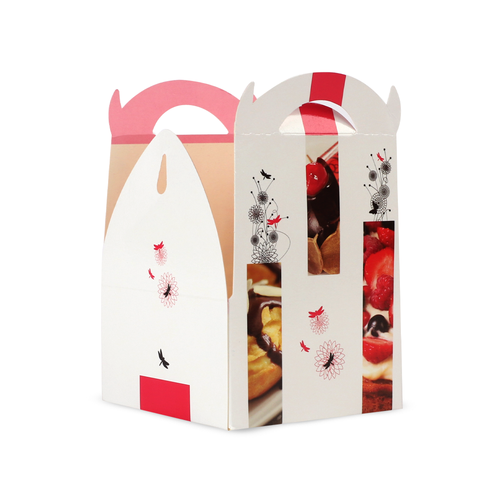 علب كيك مطبوعة ثلاثيةPRINTED CAKE BOXES TRIO 10X10X6 CM