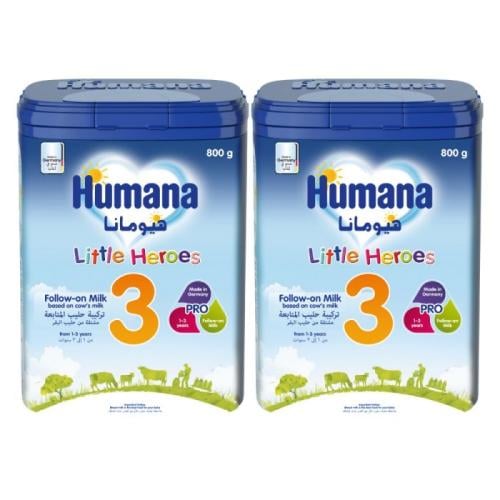 هيومانا، حليب أطفال، مرحلة 3، 1-3 سنوات، 2X800 جم - 1 عبوة. Humana