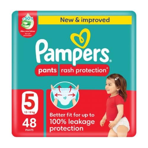 بامبرز صبار الالوفيرا، مقاس 5، جونيور، 12-18 كجم، عبوة كبيرة _ 48 كلوت   pampers