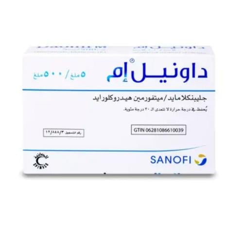 داونيل ام 5/500 مجم 30 قرص.   Daonil M 5/500 mg Tablet 30