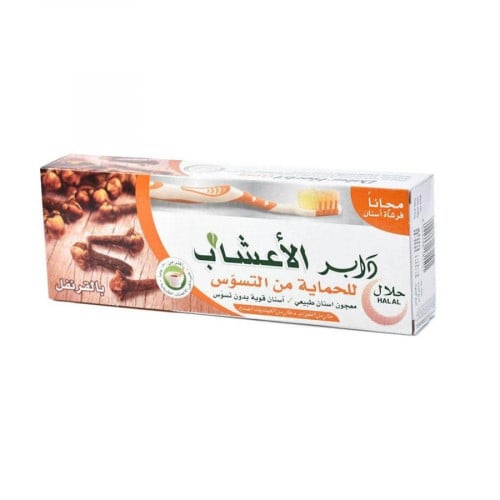 معجون اسنان بالقرنفل العشبي مع فرشاة اسنان من دابور، 150 غرام / Dabur