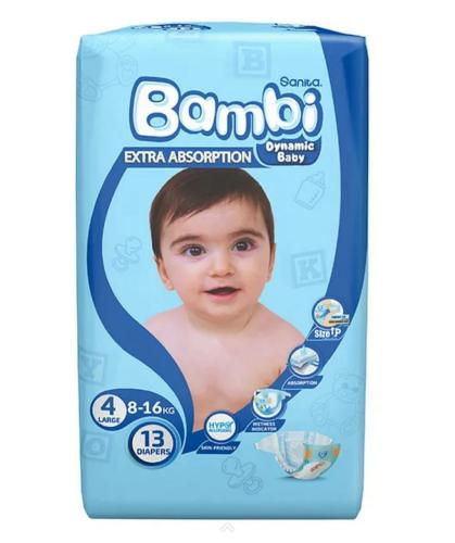حفاضات سانيتا بامبي العبوة العادية - حجم 4، كبير جدًّا، 8-16 كيلو _ 13 حفاض     Sanita