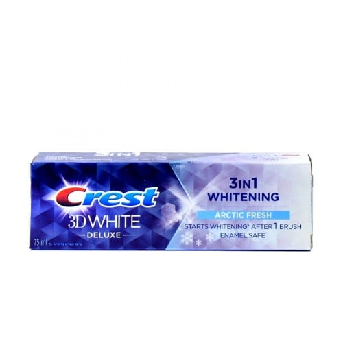 معجون اسنان ثري دي وايت ديلوكس انتعاش التبريد من كرست _ 75 مل.   Crest